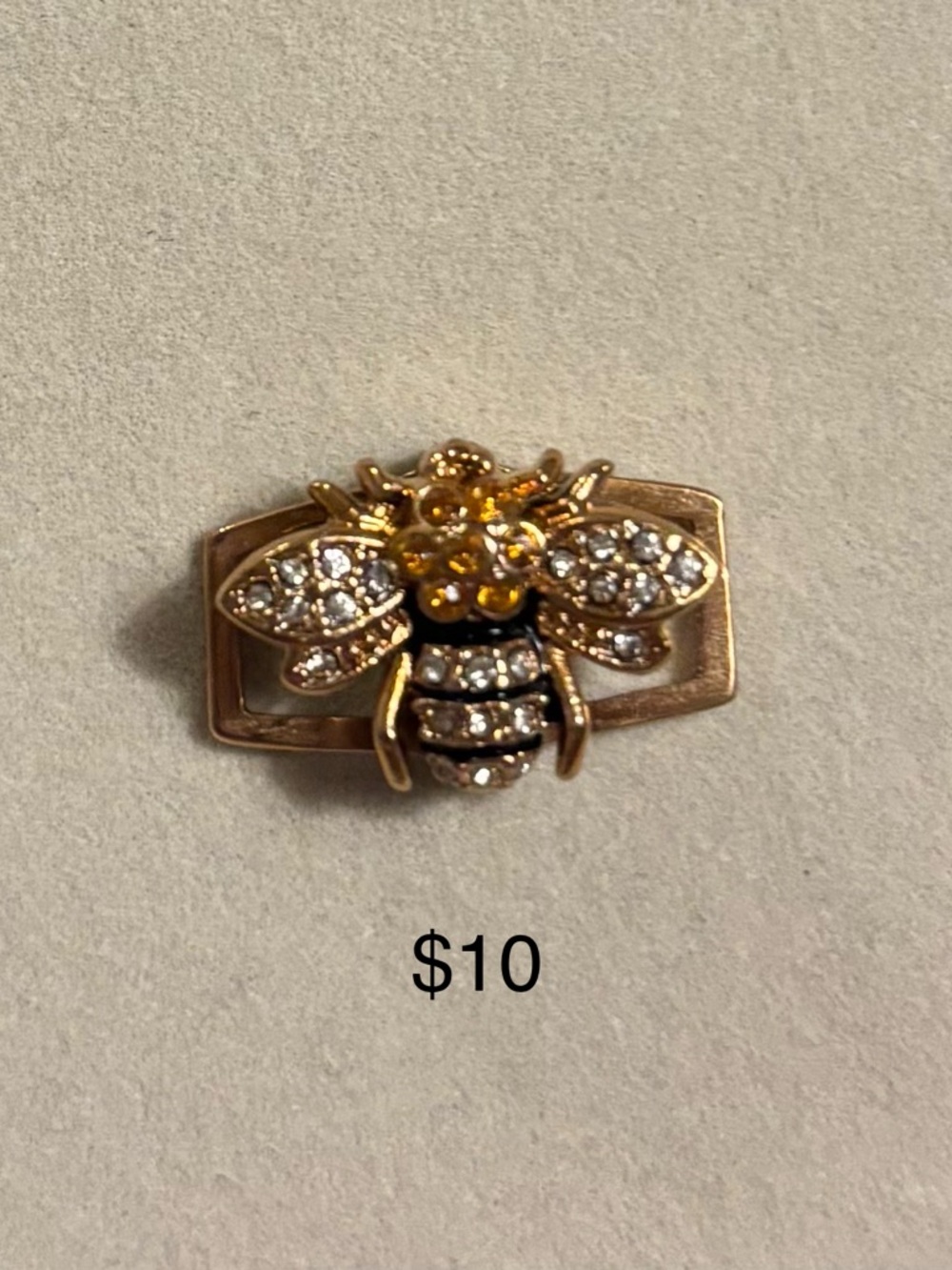 KEEP Collective Gold Bee charm with Clear Crystals